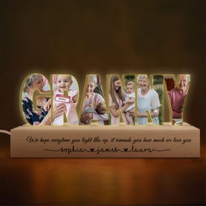 Personalized Granny Night Light, Custom LED Name Lamp, Engraved Granny Gift, RGB Acrylic Night Light, Grandma Gift, Mother&#39;s Day Light