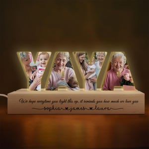 Personalized Yaya Night Light, Custom LED Name Lamp, Engraved Yaya Gift, RGB Acrylic Night Light, Grandma Gift, Mother&#39;s Day Light