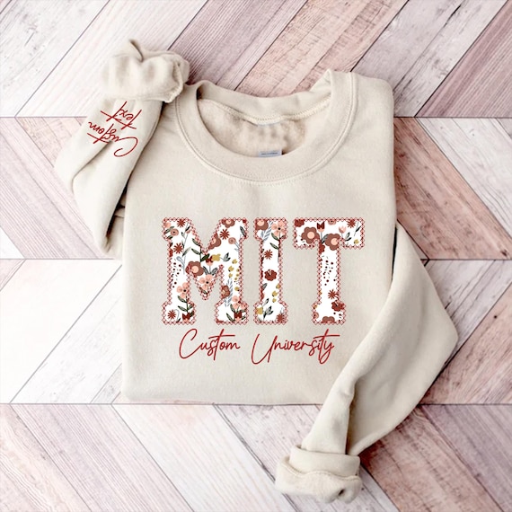 Personalized Appliqué Sweatshirt, Custom College Apparel, Embroidery Sweatshirt, Crew Neck Sweatshirt, Christmas Gifts, Trendy Sweatshirt