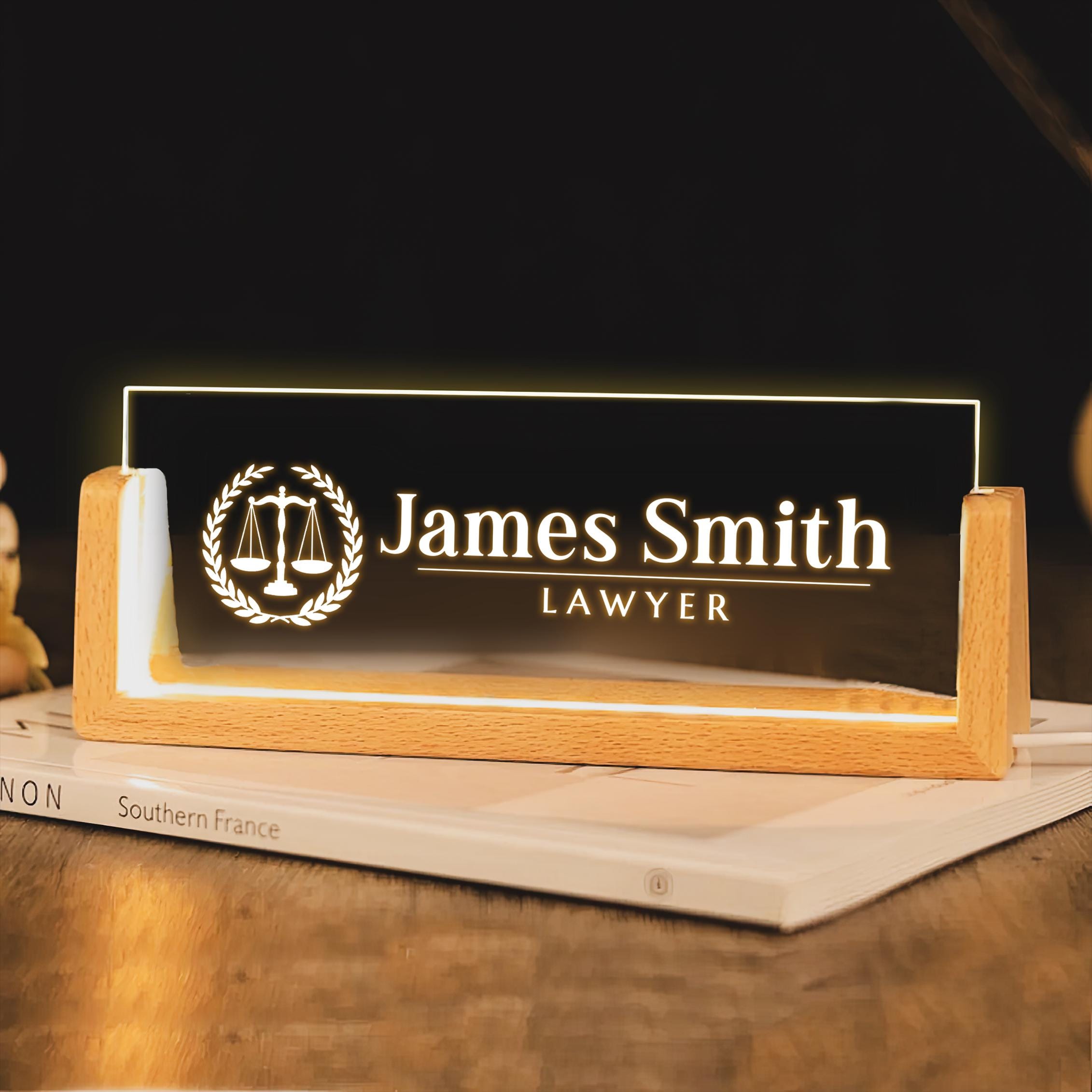 Lawyer Desk Name Plate, Custom Attorney Office Sign, Law Firm Decor ...
