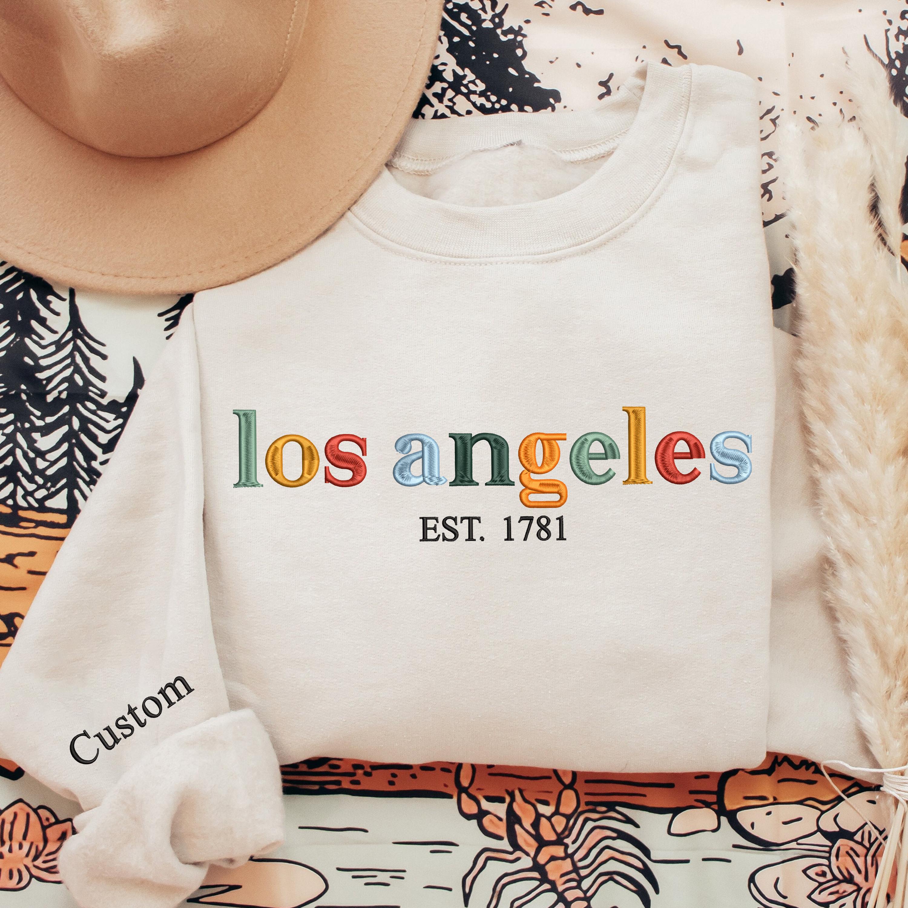 Embroidered Los Angeles Sweatshirt, Los Angeles Crewneck Pullover, The City Sweater , Trip to Los Angeles Clothes, Cute Gifts, City Lover