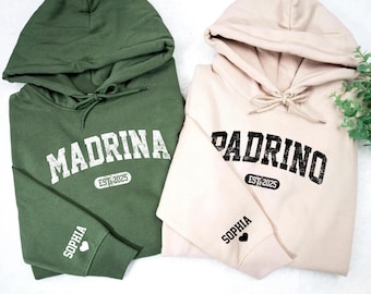Personalized Madrina Padrino Sweatshirt, Padrino Hoodie, Custom Godparent Proposal Gift, Godmama Sweater, Godmom Goddad, Godfather Crewneck