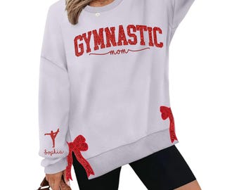 Custom Gymnastic Mom Side Bow Cut-out Sweatshirt With