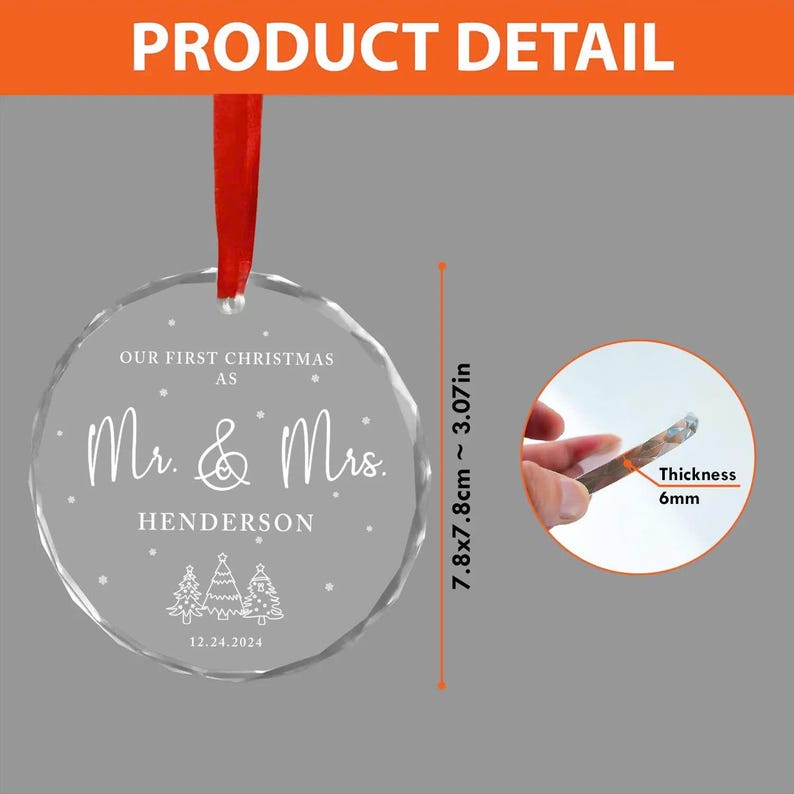 Personalized Lawn Mower Hanging Glass Ornament, Gardening Lovers