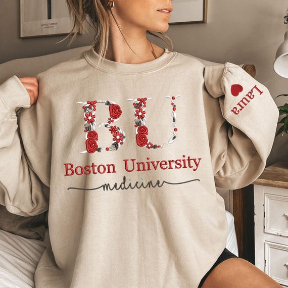 Embroidered Custom College Hoodie With Floral Letter Custom University Sweatshirt Embroidery School Sweater Graduation Gift Sorority Etsy