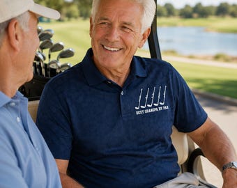 Custom Dad Golf Polo Shirt, Personalized Best Dad By Par Shirt, Father’s Day Gift for Dad, Grandpa Golf Lover Gift