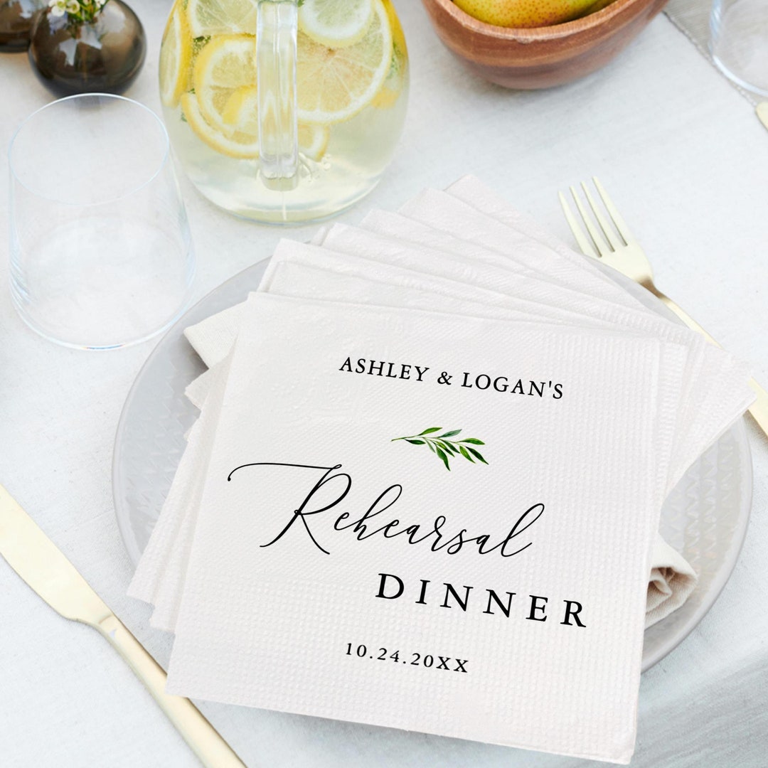 Personalized Rehearsal Dinner Napkins, Custom Printed the Night Before ...