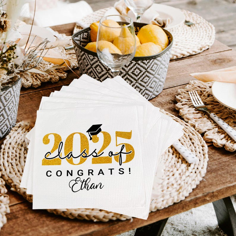 Personalized Graduation Napkins, Grad Party Decor, Class of 2026 ...
