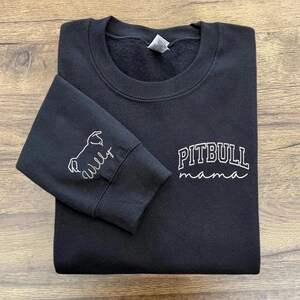 Embroidery Pitty Mama Sweatshirt, Embroidered Dog Mom Sweatshirt, Pitty Gifts, Dog Gift, Personalized Dog Shirt, Dog Breeds, Dog Gifts