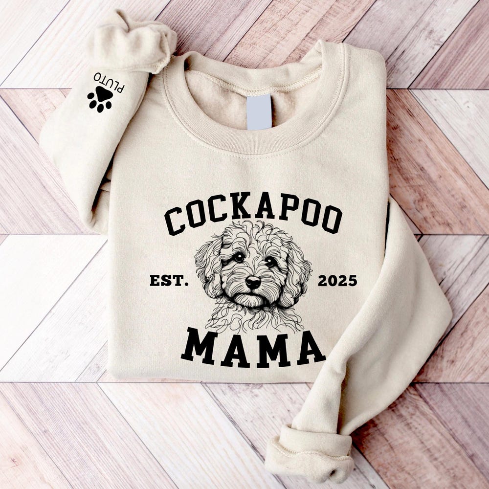 Custom Cockapoo Mama Sweatshirt, Personalized Cockapoo Mama Sweater, Cockapoo Lover Hoodie, Cockapoo Lover Sweater, Cockapoo Dog Sweater Onlytee