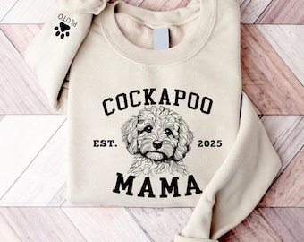 Custom Cockapoo Mama Sweatshirt, Personalized Cockapoo Mama Sweater, Cockapoo Lover Hoodie, Cockapoo Lover Sweater, Cockapoo Dog Sweater