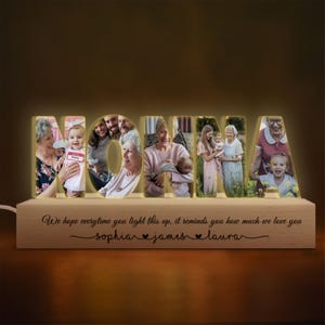 Personalized Nonna Night Light, Custom LED Name Lamp, Engraved Nonna Gift, RGB Acrylic Night Light, Italian Grandma Gift, Mother&#39;s Day Gif