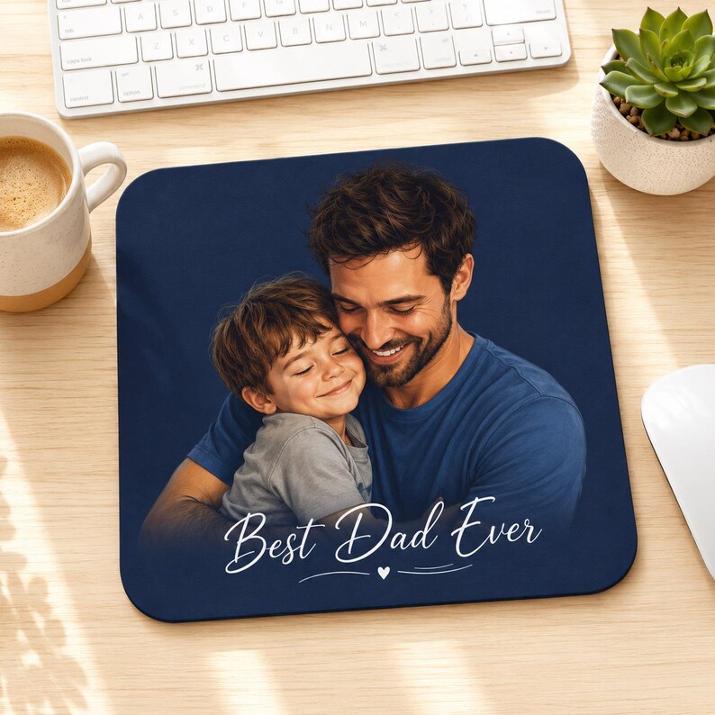Father Script Personalized Soft Illustration Mouse Pad for Father’s Day, Custom Dad ...