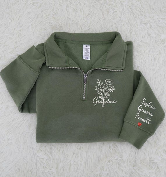 Custom Embroidered Glamma Sweatshirt With Grandkids Names on