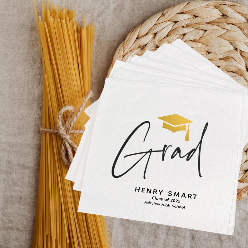 Custom Graduation Napkins | Graduation Party Decor | Class of 2025 ...