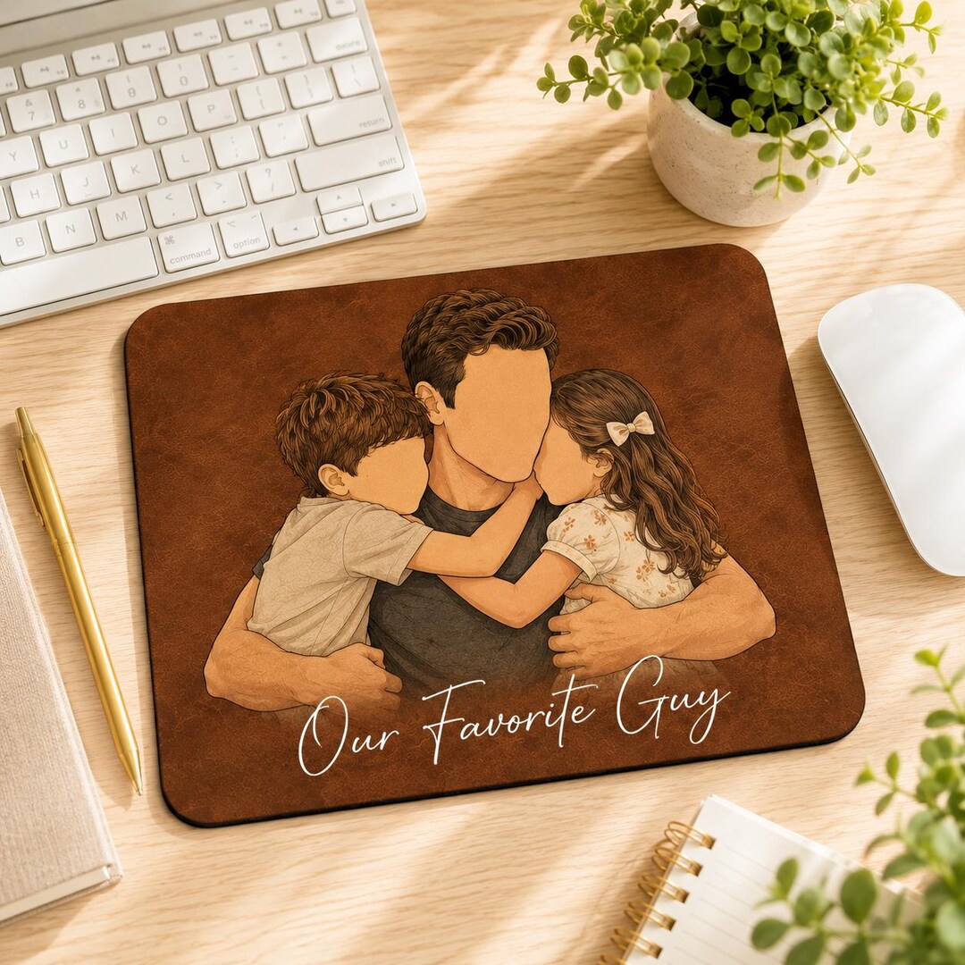 Face Less Mouse Custom Dad Faceless Portrait Mousepad, Personalized Family Desk Mouse ...