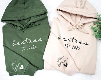 Personalized Besties Hoodies, Since Best Friends Sweatshirts, Best Friend Birthday Outfit, Girls BFF Clothings, Matching Best Friends Outfit