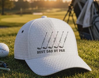 Personalized Best Dad By Par Golf Hat, Custom Golf Club Name Cap, Grandpa Golf Gift, Father’s Day Golf Hat for Men, Papa Golf Cap 1
