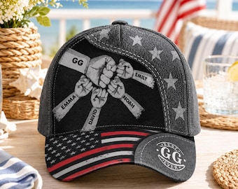 Personalized Great Grandpa Baseball Hat, Custom Kids Name Cap, Gift for Dad Grandpa from Grandkids