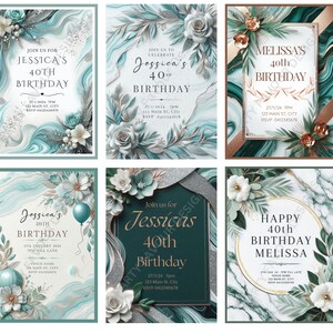 Digital or Hard Copy Personalised Adult Birthday Party Invitations, 5 x7