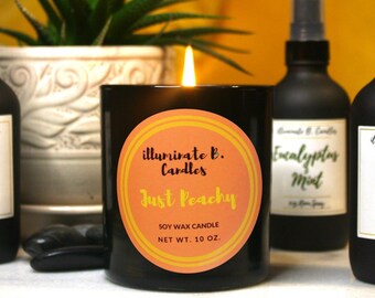 Just Peachy Soy Candle - Peach Nectar Candle - Peach Scented - Handmade Soy Wax Candle