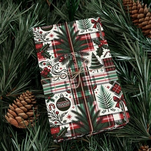 Weihnachtsgeschenkpapiere - Festliches Feiertagsdesign, Geschenkpapierrolle, Weihnachtsgeschenkverpackungszubehör, Feiertagsgeschenkverpackungs-Plaid