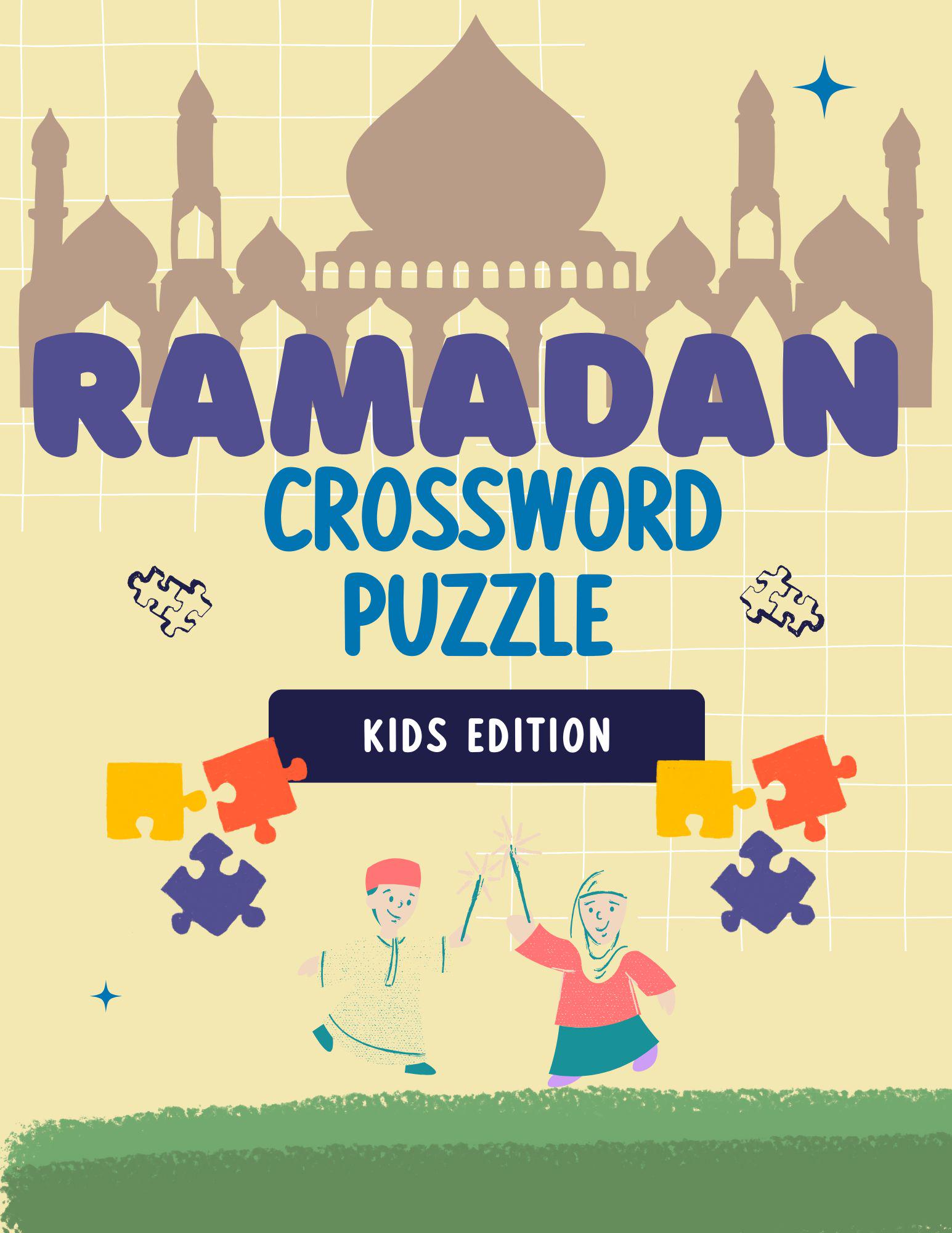Ramadan Crossword Puzzle Book for Kids, Islamic Crossword Puzzles for Children, Printable Islamic Activity Book, Ramadan Activity Book