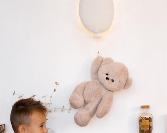 Bear Balloon Night Light | Nursery Wall Lamp | Baby Room Decor