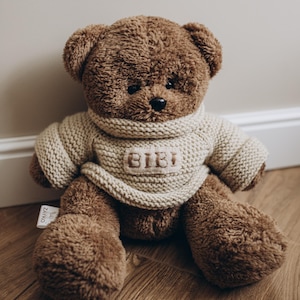 Suéter personalizado de oso de peluche | Peluche con nombre personalizado | Regalo suave para niños