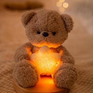 Plysch Nalle Nattlampa, Mjuk Barnrumslampa, Babyrumsinredning, Komfortlampa för Sovrummet