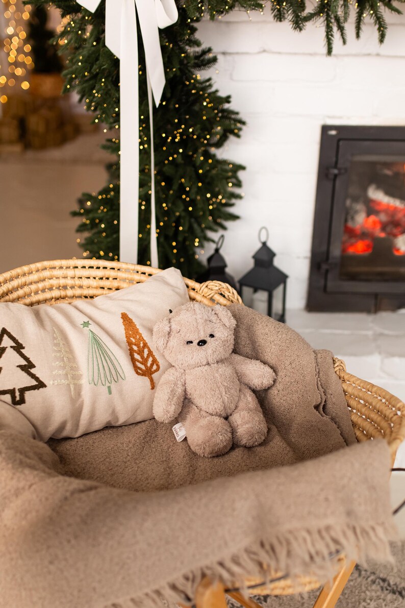 Mjuk plyschleksak med vitt brus – Björn | Avtagbar ljudmodul | Babyshowerpresent bild 3