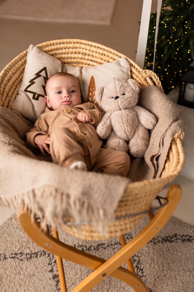 Mjuk plyschleksak med vitt brus – Björn | Avtagbar ljudmodul | Babyshowerpresent bild 16