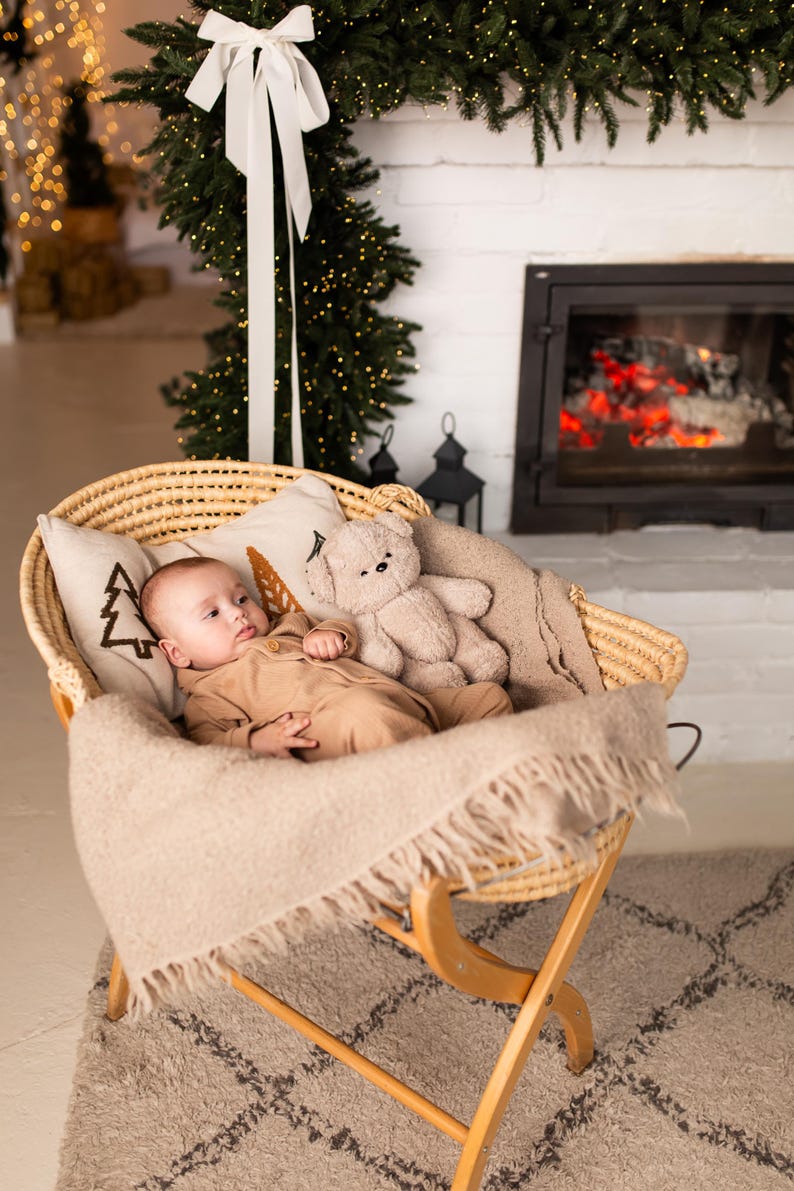 Mjuk plyschleksak med vitt brus – Björn | Avtagbar ljudmodul | Babyshowerpresent bild 19