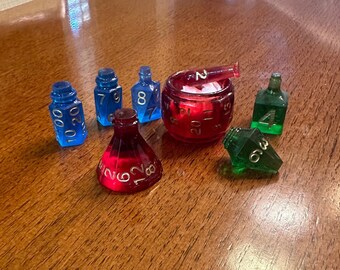 Potion Dice Set for DnD, Pathfinder, Dice Collectors, Resin Dice, TTRPG Gift, Nerd Gift