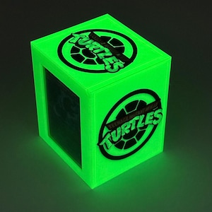 TMNT Glow in Dark MTG Commander Deck Box, Double Sleeved Cards, Sturdy Accessory