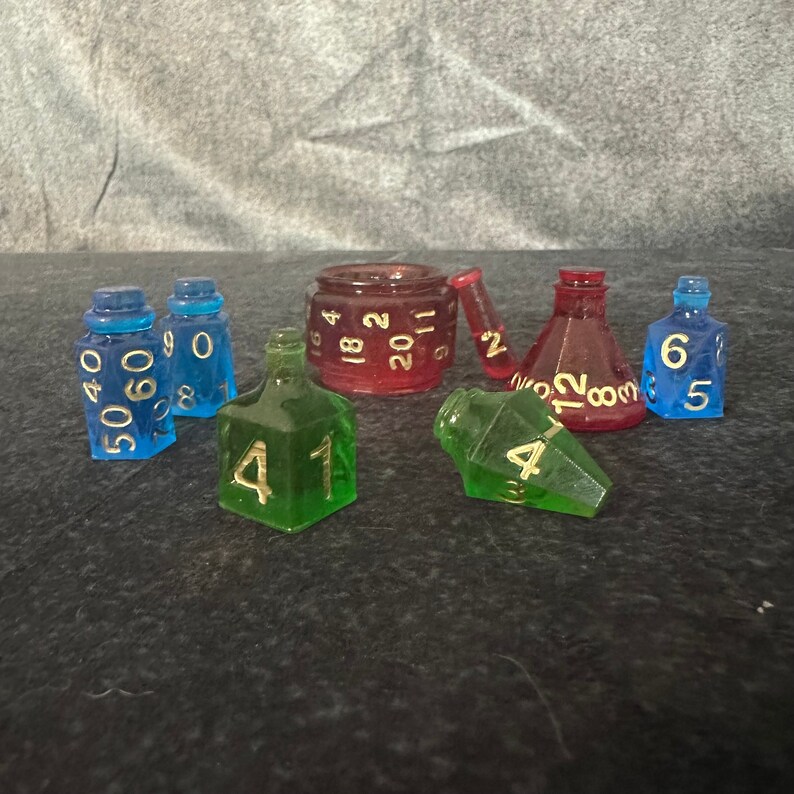 Potion Dice Set for DnD, Pathfinder, Dice Collectors, Resin Dice, TTRPG Gift, Nerd Gift image 1