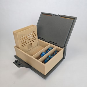 Würfel Box Buch, Würfelhalter, DnD Würfel Aufbewahrung, Würfelschale, Dungeon and Dragons Geschenk, DnD Geschenk, Designed von 3DTECHDESIGNS