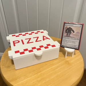 Pudełko na talie do gry MTG Pizza dla dowódcy, pudełko na talie do gry Magic the Gathering EDH, zabawny prezent dla graczy MTG, mieści jedną talię dowódcy lub dwie standardowe talie