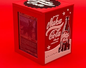 Nuka Cola MTG Deck Box, Fallout inspired card storage for Magic, Commander sized