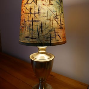 Painted Lampshade, Multicolor, Lampshade, Abstract Home Decor, Abstract Lampshade, One of a Kind, Linen Lampshade, Colorful Lampshade