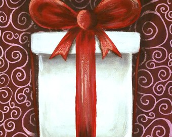 Present, Cute, Gift, Friendship, Romance, Cute Decor, Wall Decor, Whimsical, Video Game Print, Print