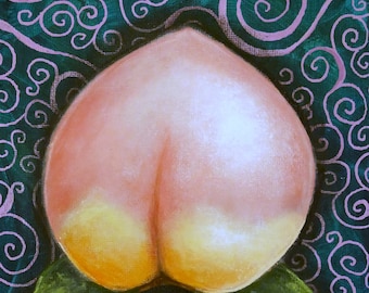 Peach, Peach Print, Peach Painting, Fruit, Fruit Decor, Fruit Print, Fruit Wall Art, Peach Wall Art, Peach Room Decor, Easy to Frame Print