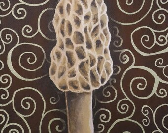 Morel Mushroom, Earthy Décor, Wall Décor, Natural Aesthetic, Mushroom Art, Whimsical Mushroom, Mushroom Theme, Mushroom Decor