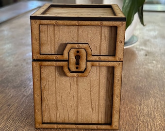 Chest Deck Card Storage box 3mm TCG,  Digital Files Only! Laser cut files DXF, SVG, ai, lbrn2, Digital Download