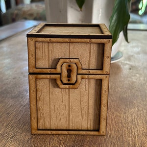 Skrzynia do przechowywania kart Chest Deck 3 mm TCG, Tylko pliki cyfrowe! Pliki cięte laserowo DXF, SVG, ai, lbrn2, Pobieranie cyfrowe