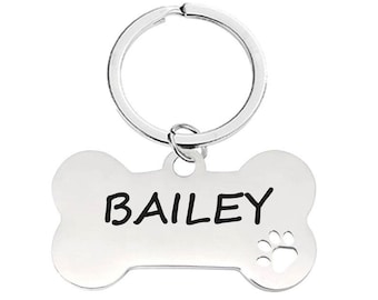 Engraved Dog Tag, Rose Gold Dog Tag Personalized, Dog Name Tag, Custom Dog Tag, Dog ID Tag, Dog Tag Personalized for Dogs, Bone Dog Tag