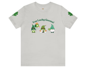 Lucky Gnomes Celebration Tee: Embrace the Magic of St. Patrick's Day in a Short Sleeve Tee!