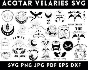 Acotar Velaris SVG Bündel | Velaris Stadt des Sternenlichts Acotar | Das Gericht der Dornen und Rosen SVG | Zu der Sternenstadt des Sternenlichts |  Vierter Flügel