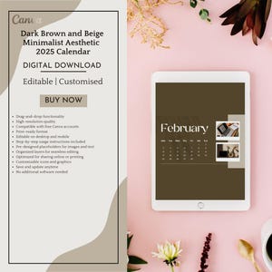 2025 Calendar Templates | Editable & Printable Canva Designs | Yearly, Monthly Planner | Monday Start | Instant Download | Customizable