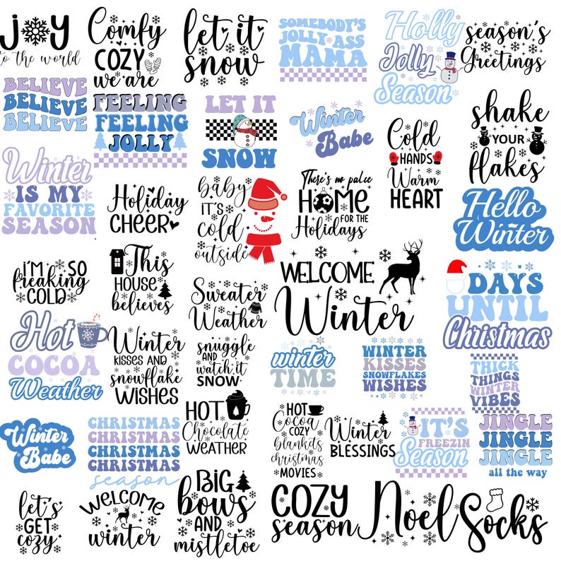 Winter Svg Bundle | Funny Winter Quotes Svg Png | Christmas Svg ...